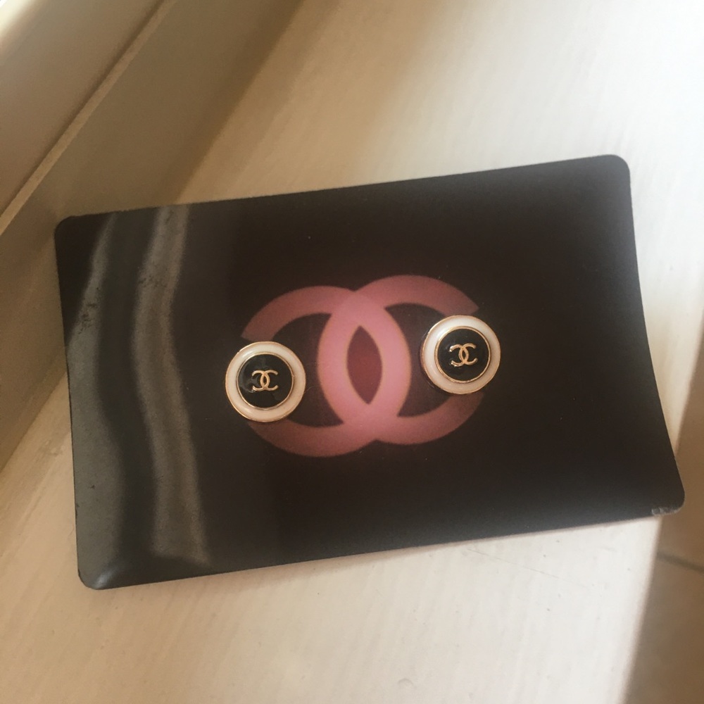 Chanel Button Earrings